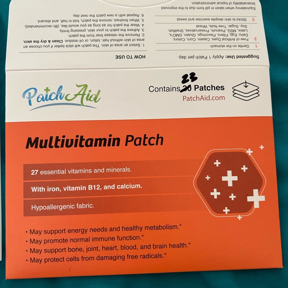 Patch aid multivitamin patch